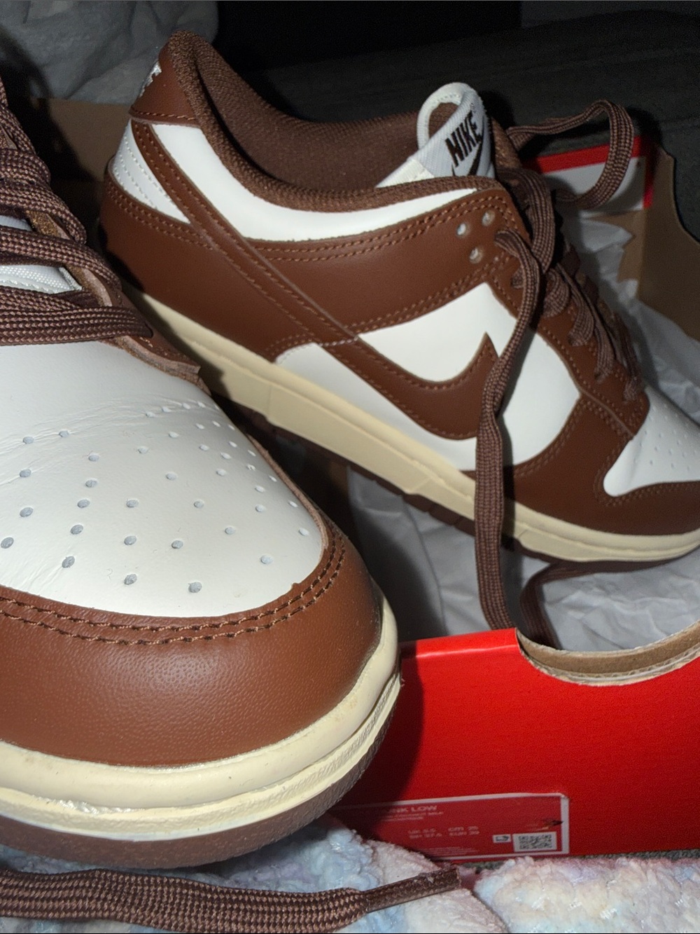 Nike Women’s Low-Top Sneaker — Brown & White Leather - Picture 6 of 9
